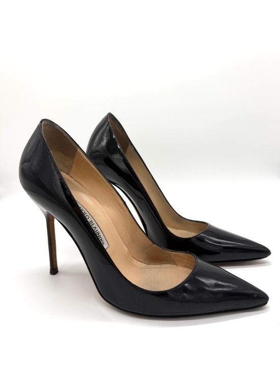 Manolo Blahnik Shoes - Manolo Blahnik Black Patent Leather Pointed-Toe Pumps – Size 38